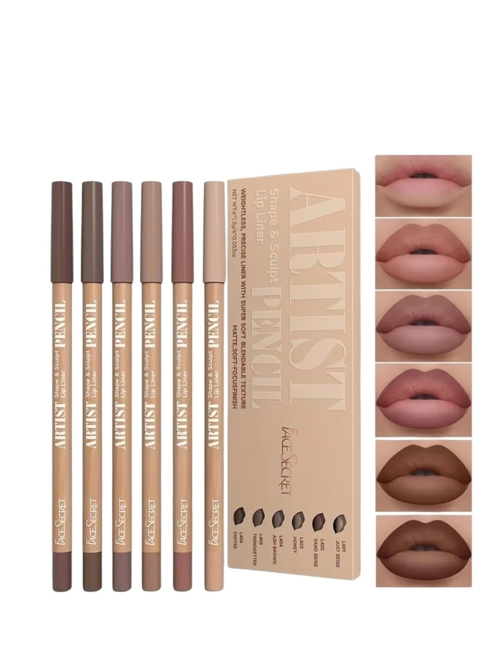 Lip Liner — Nude, Taupe & Deep Brown Shades - Choice Of One
